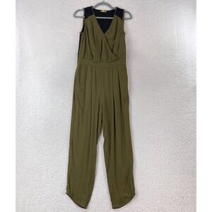 Anthropologie‎ Leifsdottir Green Sani Lace Jumpsuit Womens Sleeveless Size 4